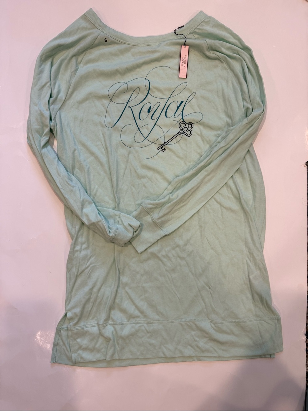Victoria's Secret Mint Green 'Royal' Long-Sleeve Sleep Tunic